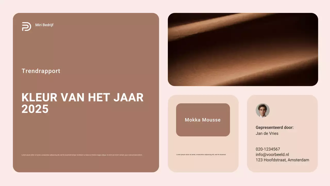 Bruin en beige moderne kleur van het jaar Trendrapport