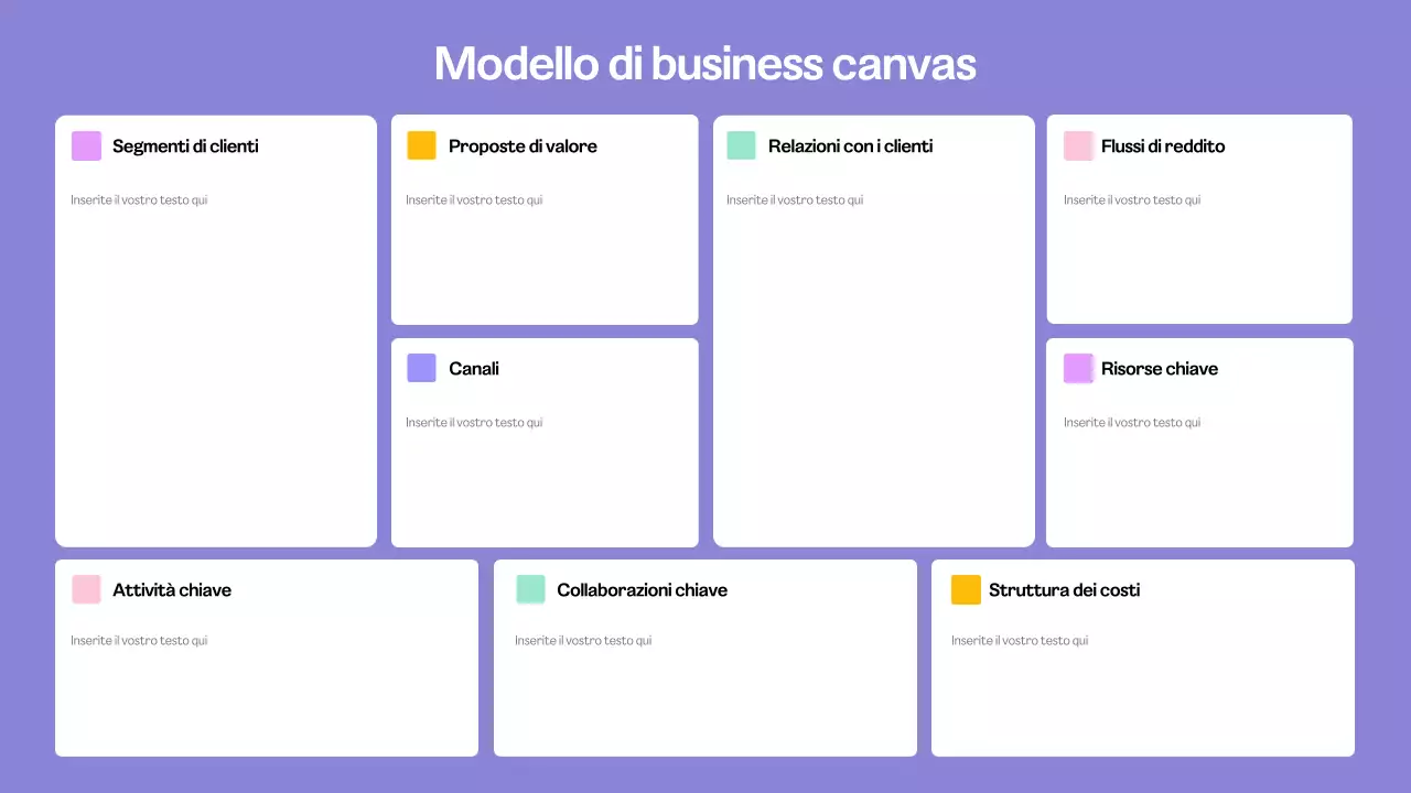 layout del business plan moderno viola