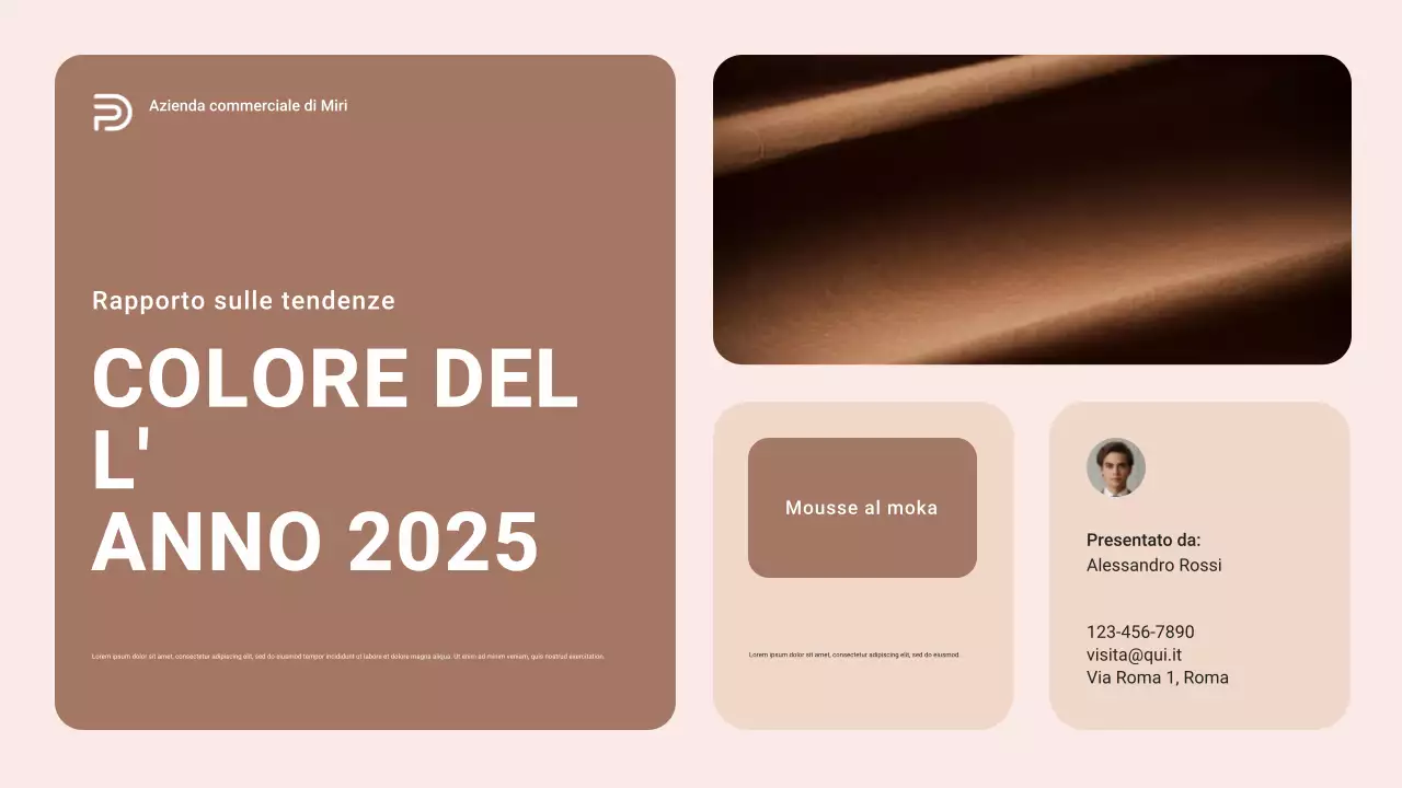 Relazione sulle tendenze dei colori moderni dell'anno marrone e beige