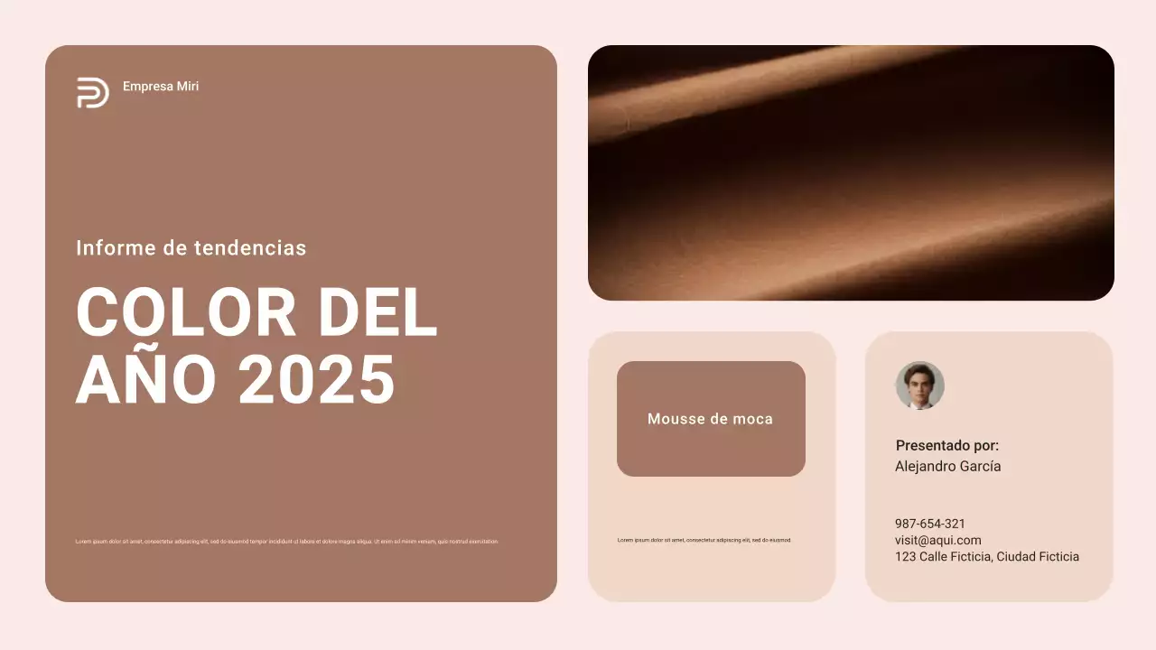 Informe de Tendencias del Color Moderno del Año Marrón y Beige