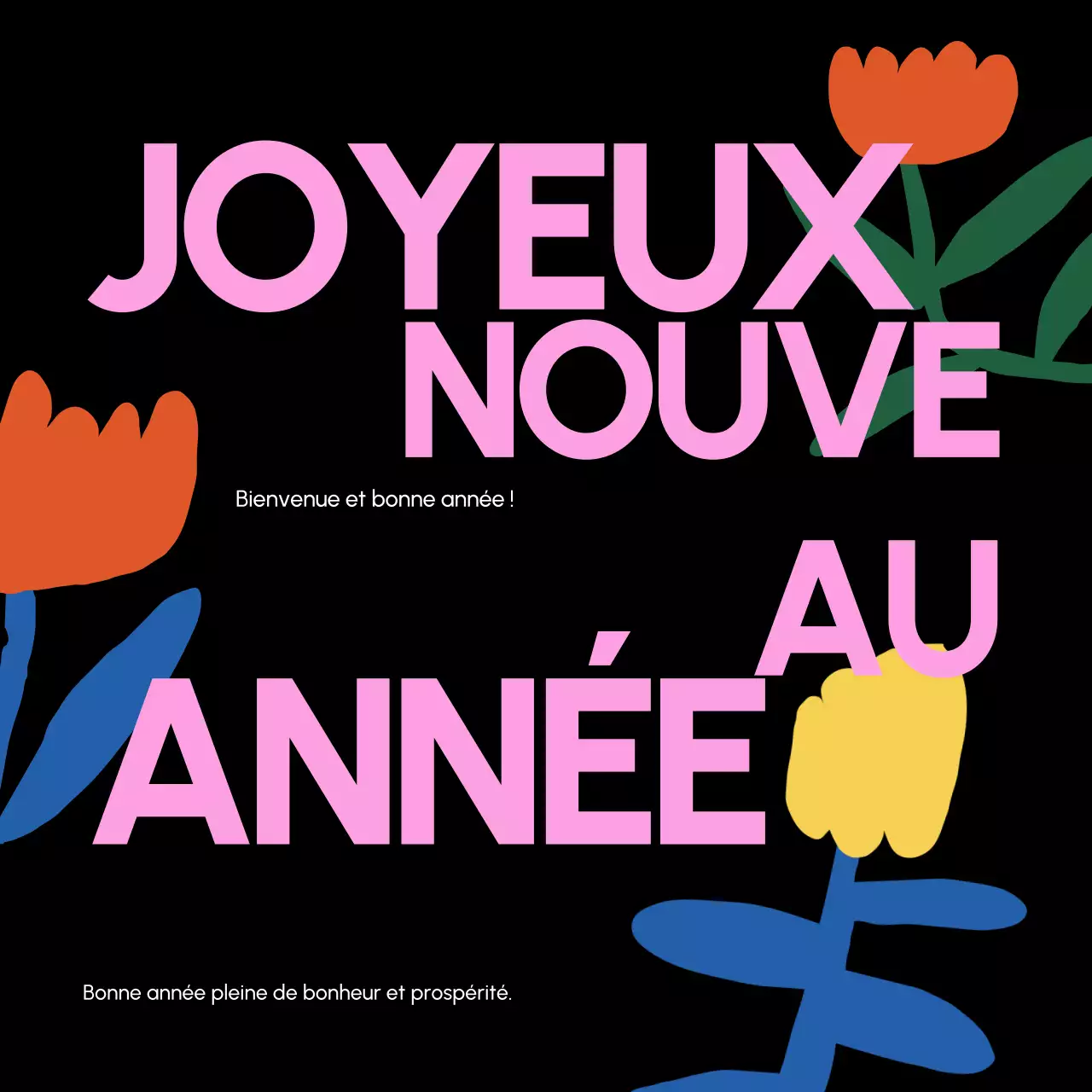 carte de vœux moderne noire