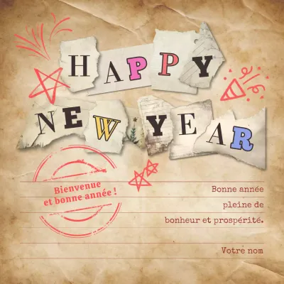 Vœux vintage pour la nouvelle année