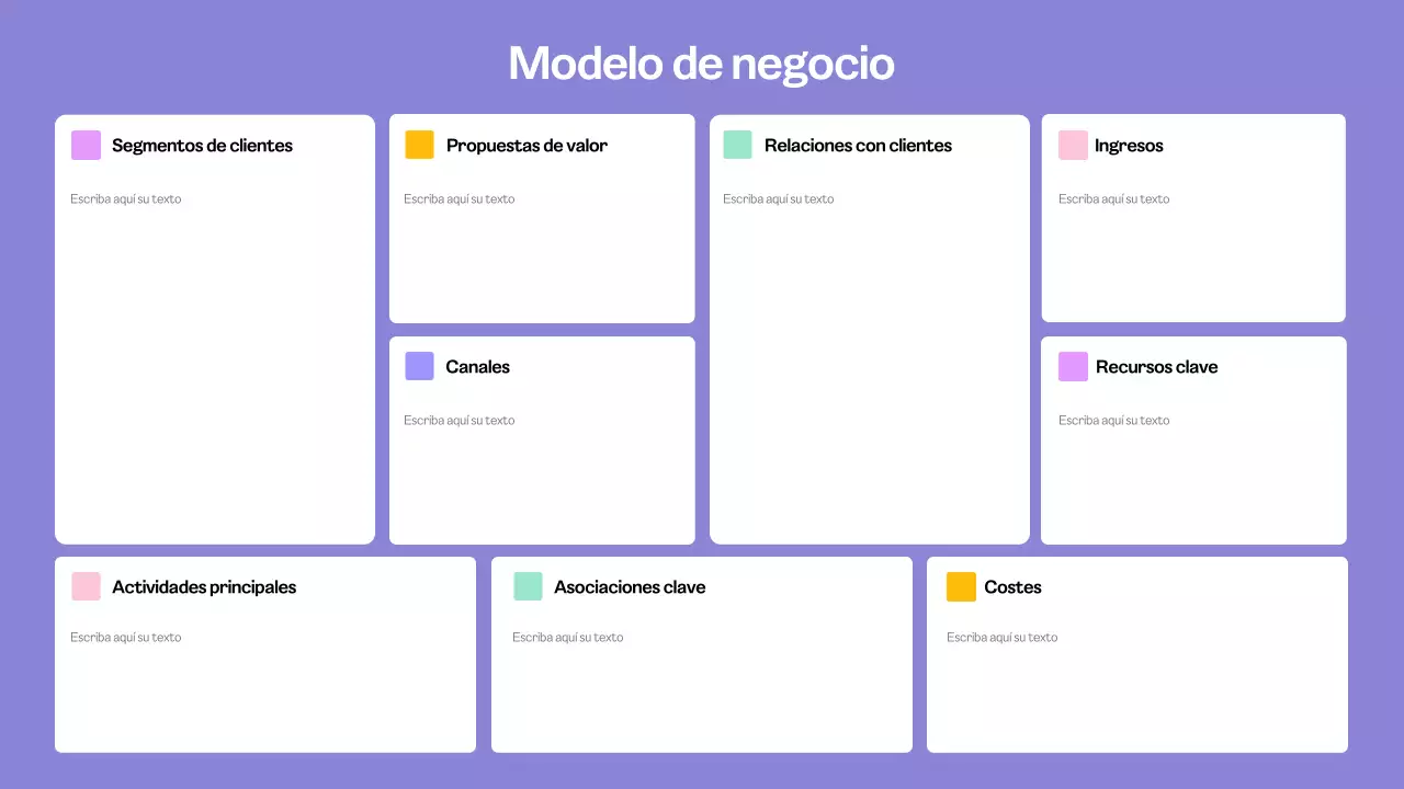 diseño de plan de empresa moderno de color púrpura