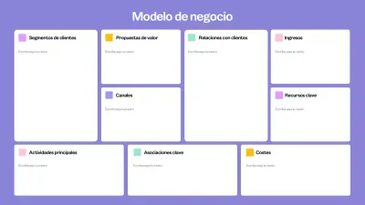 diseño de plan de empresa moderno de color púrpura