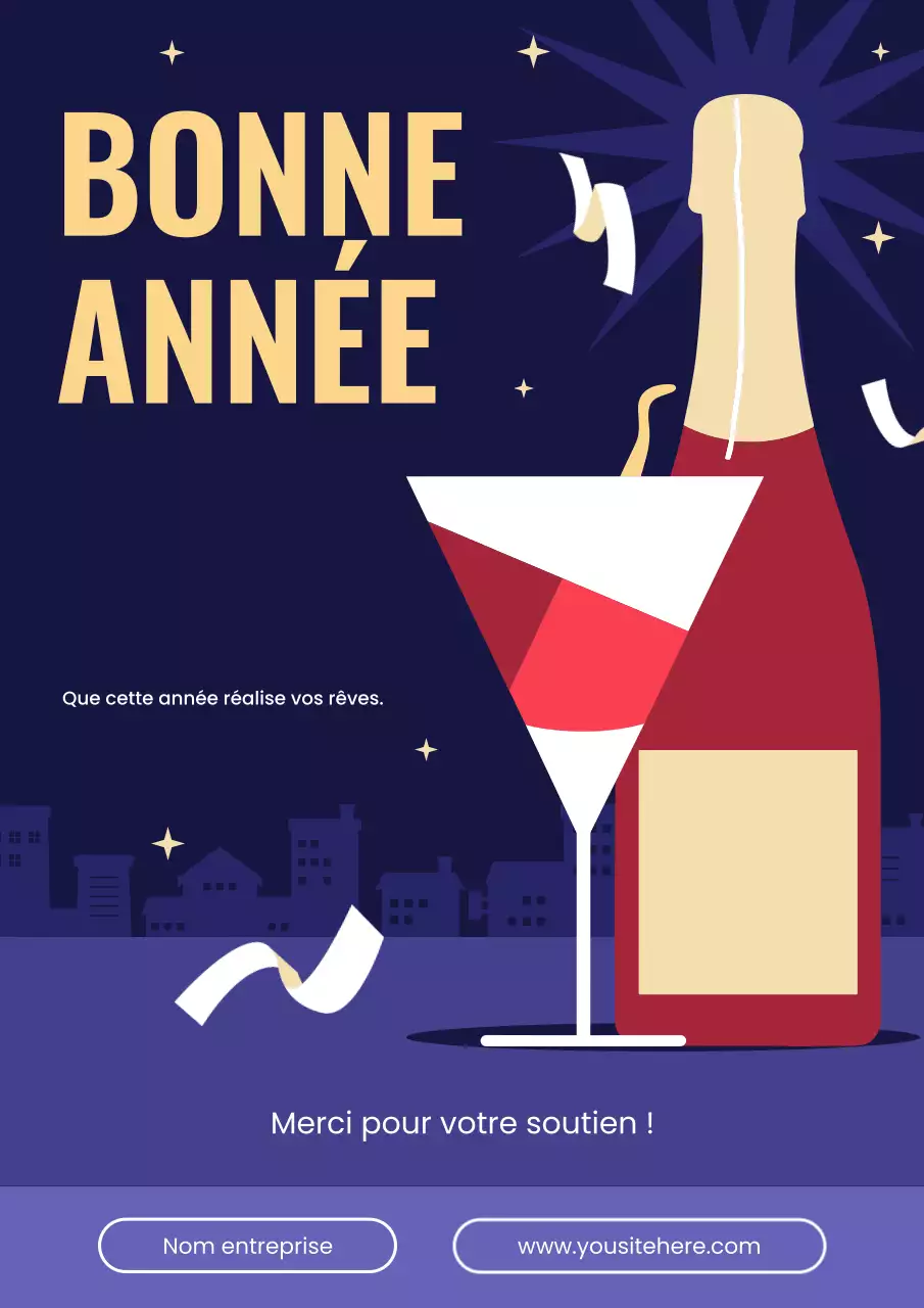 carte de voeux moderne marine pour le nouvel an
