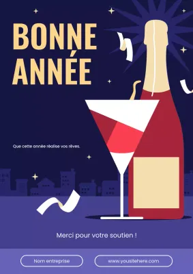 carte de voeux moderne marine pour le nouvel an