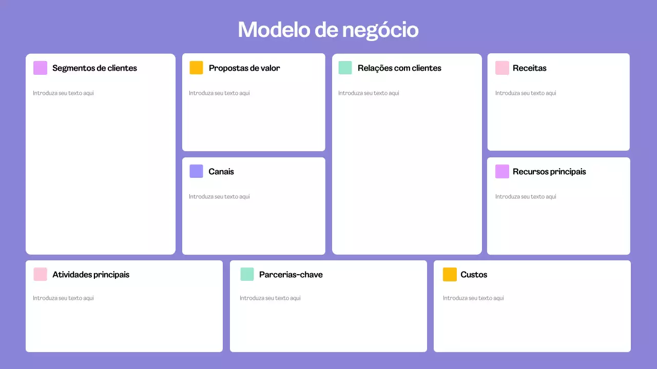 layout moderno do plano de negócios roxo