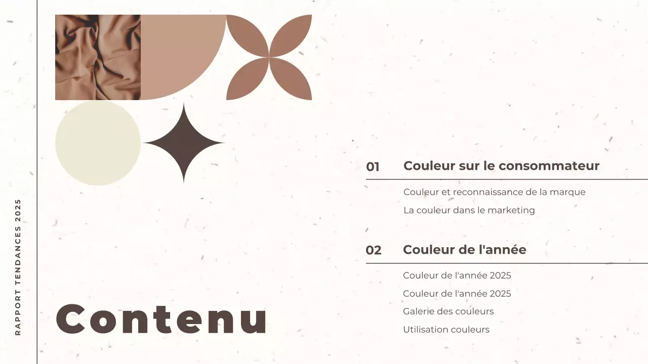 brun et beige rapport de tendance moderne couleur de l'année document de présentation