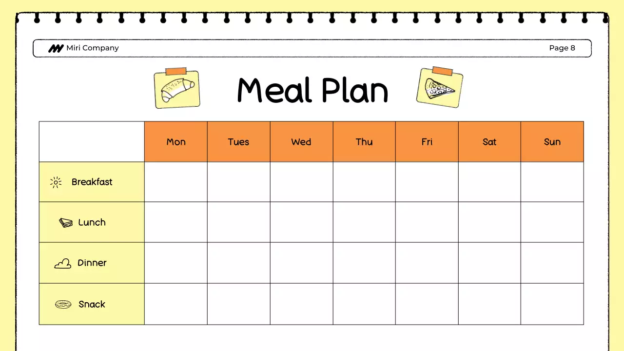 White and Yellow Food Tracker Presentation