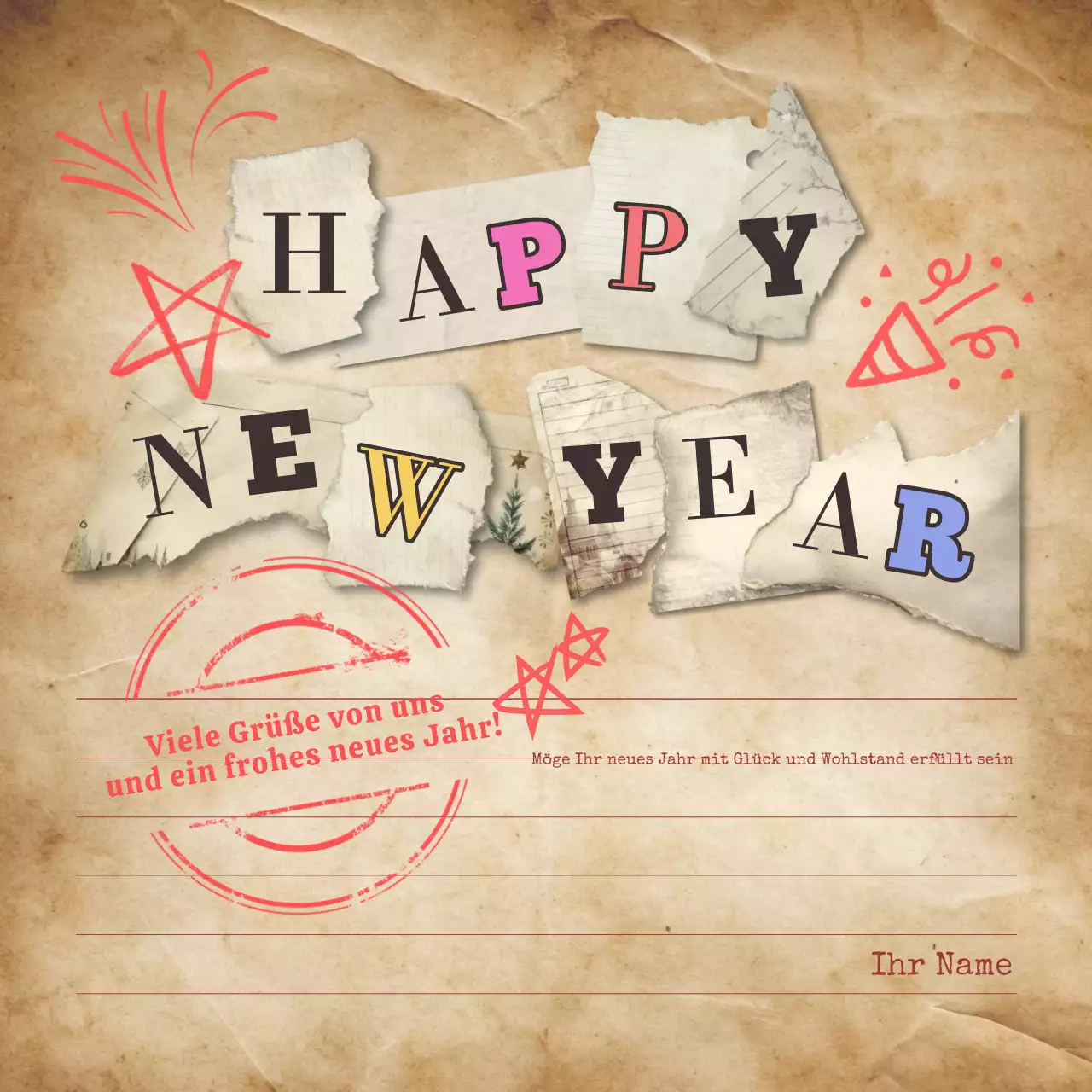 Vintage Neujahrsgrüße