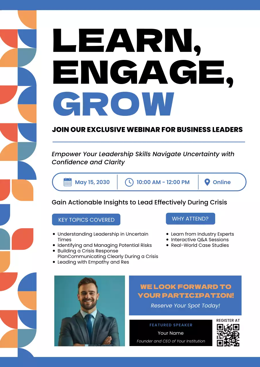 Teal Geometric Business Webinar Poster