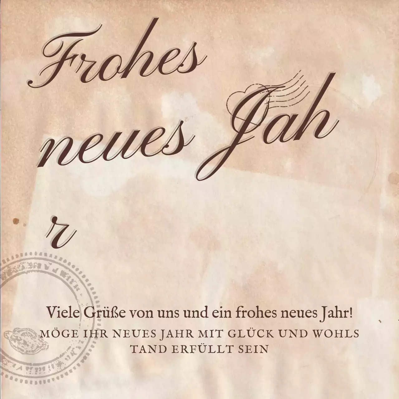 beige elegante Neujahrskarte