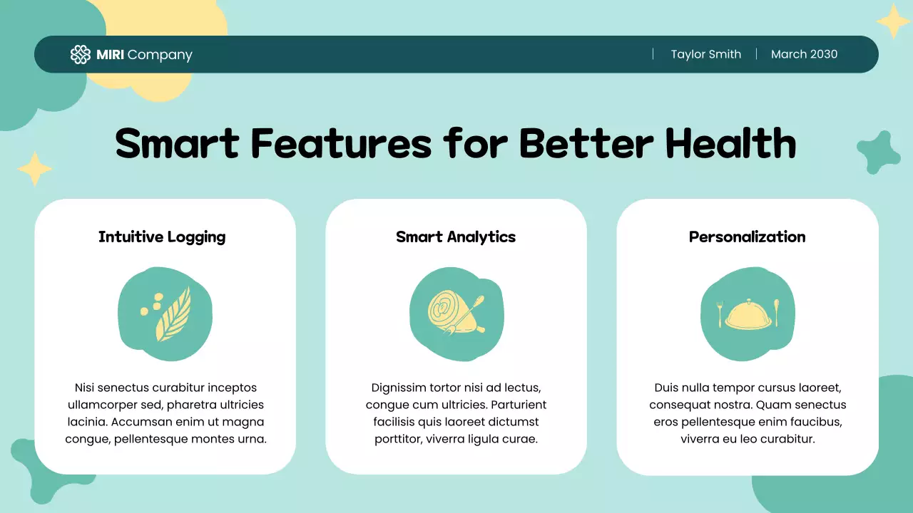 Yellow Green Colorful Playful Food Tracker Presentation