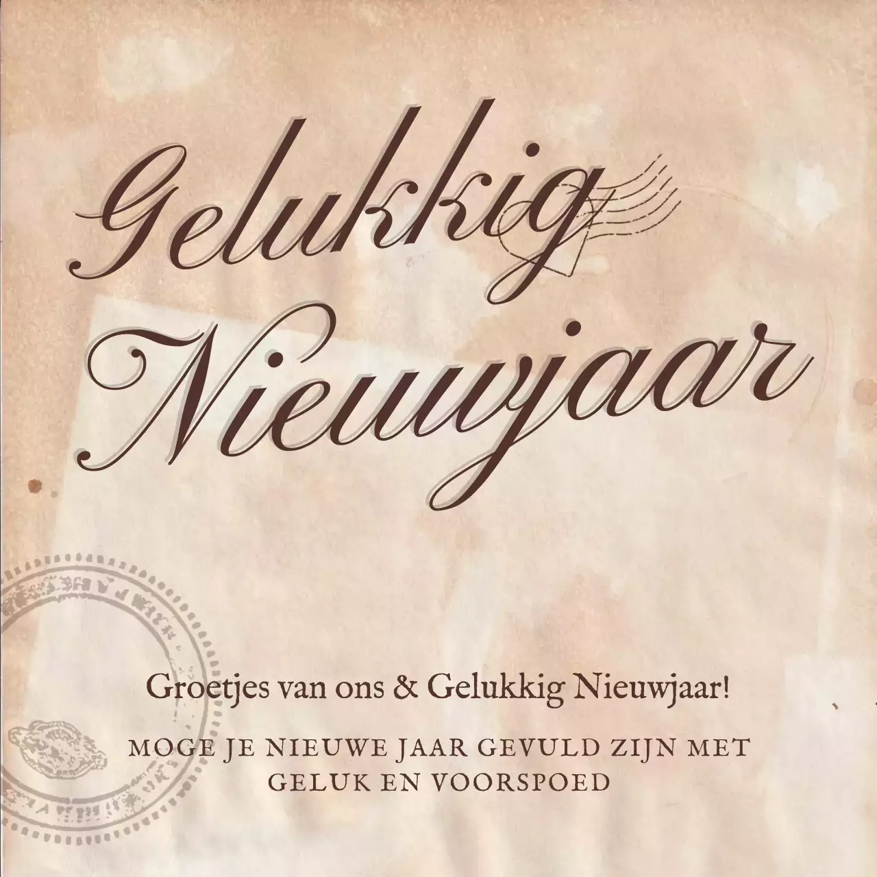 beige elegante nieuwjaarskaart