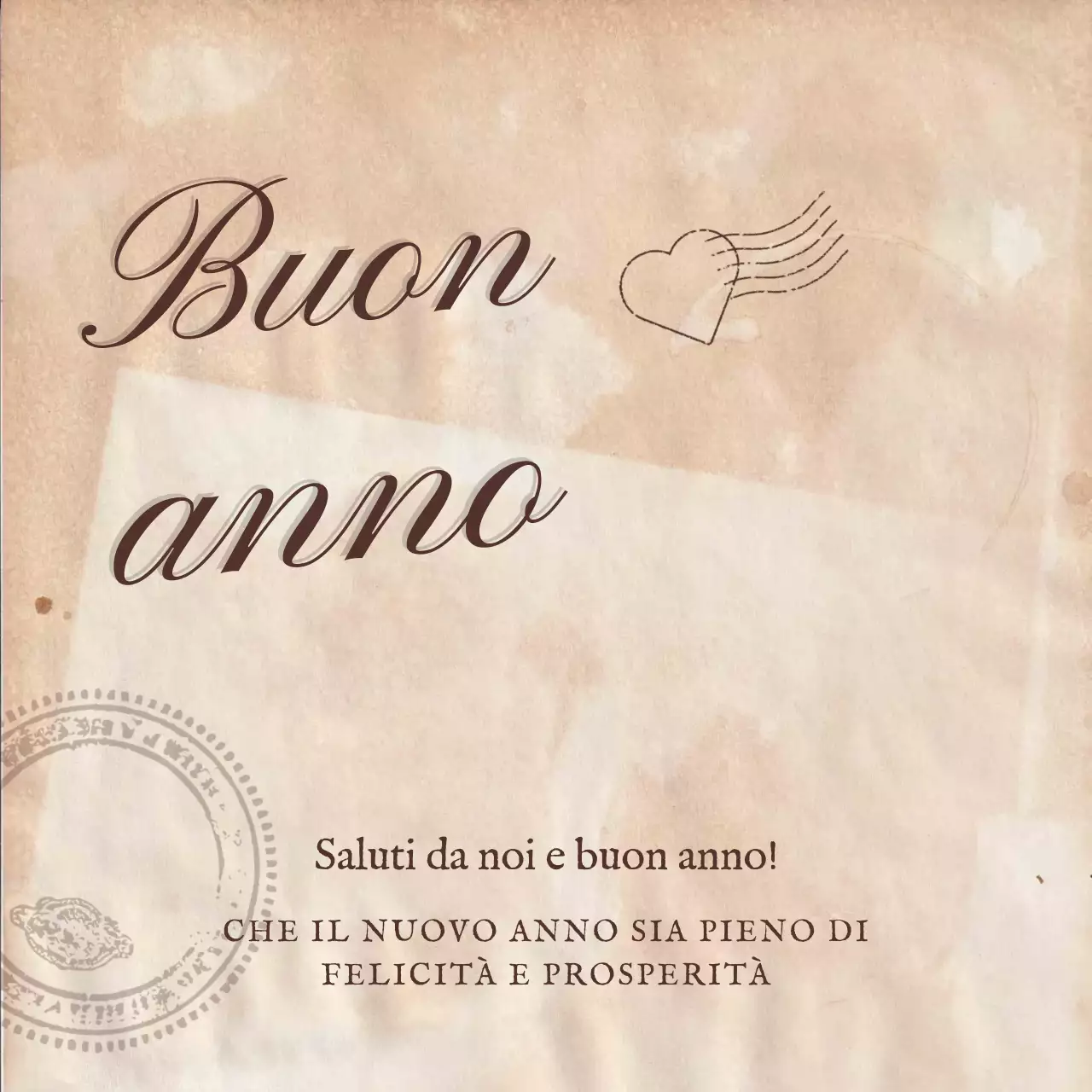 biglietto di Capodanno elegante beige