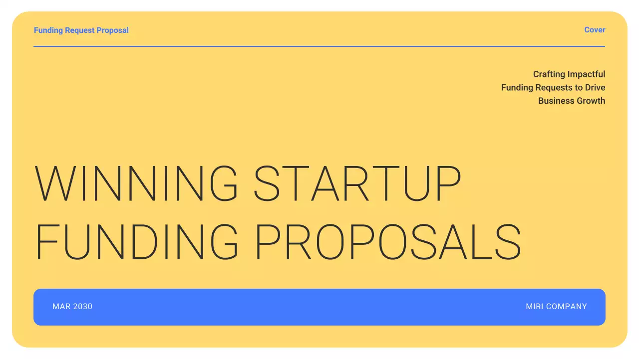 Yellow Modern Startup Funding Proposal Presentation