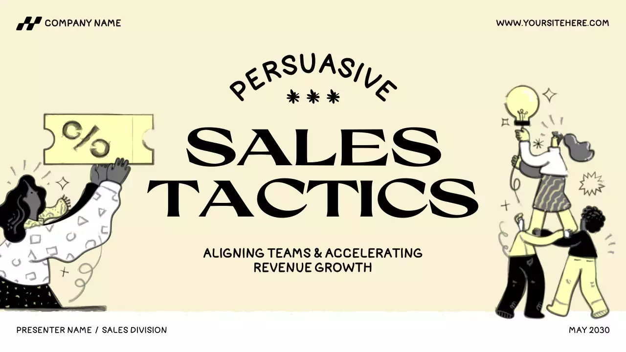 Yellow Illustrated Sales Tactics Presentation