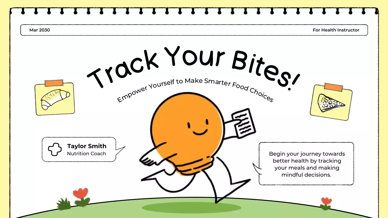 White and Yellow Food Tracker Presentation