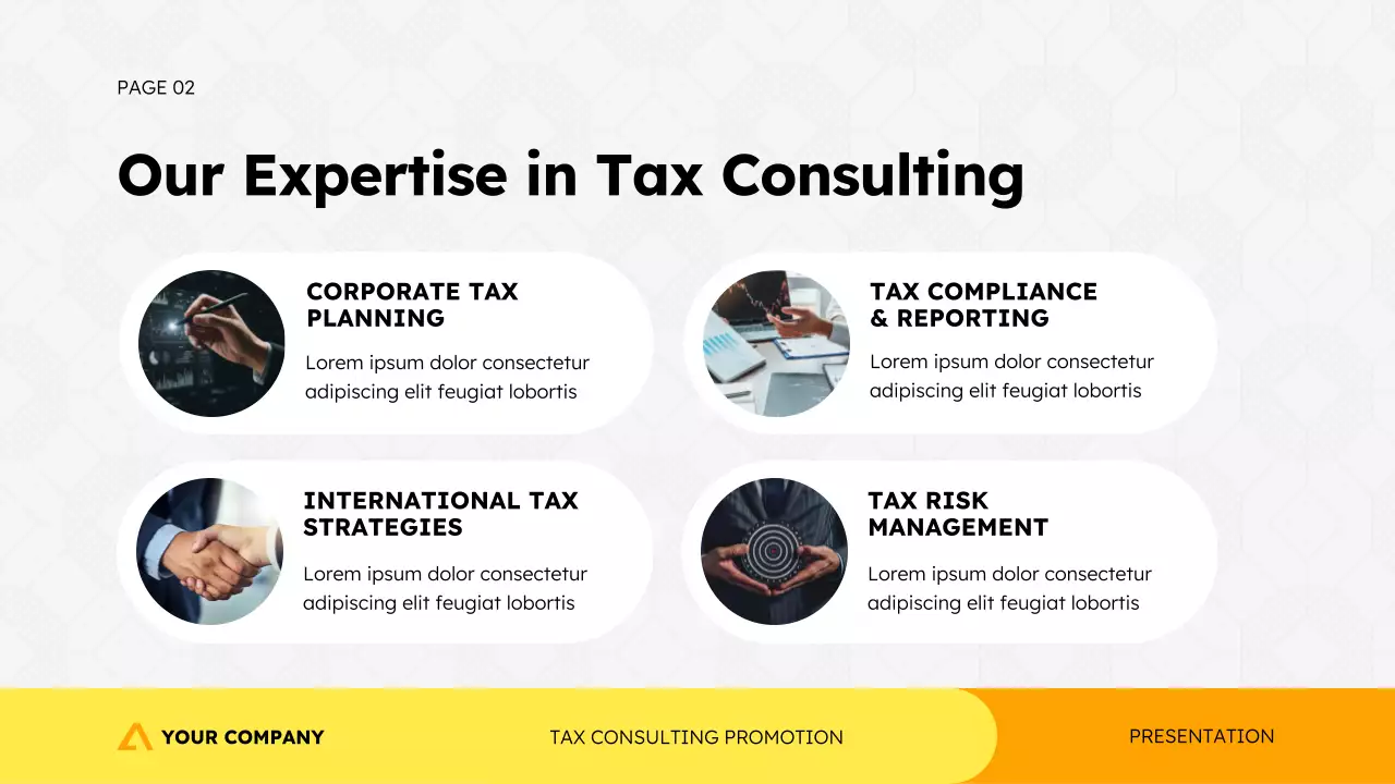 Yellow and Orange Tax Consulting Promotion Presentation