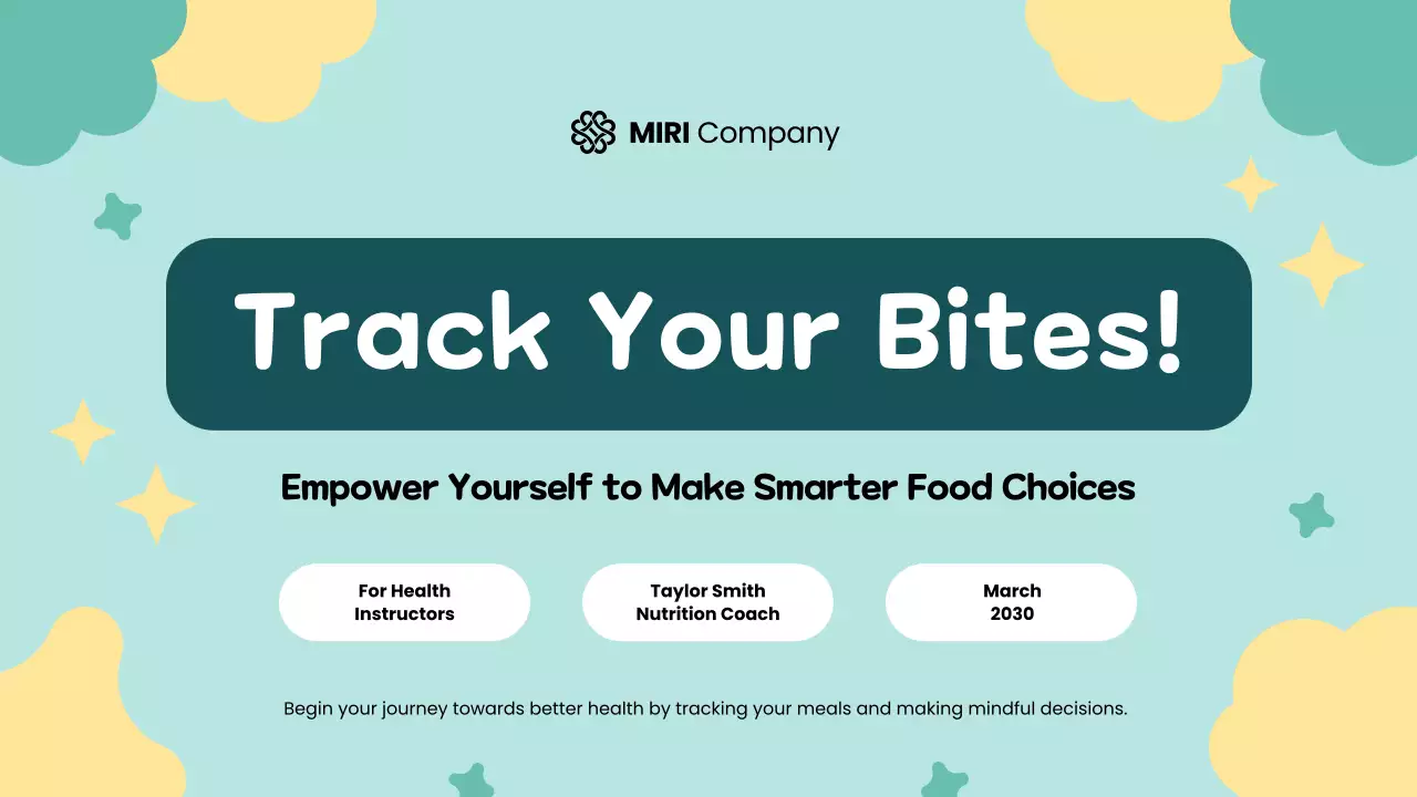 Yellow Green Colorful Playful Food Tracker Presentation