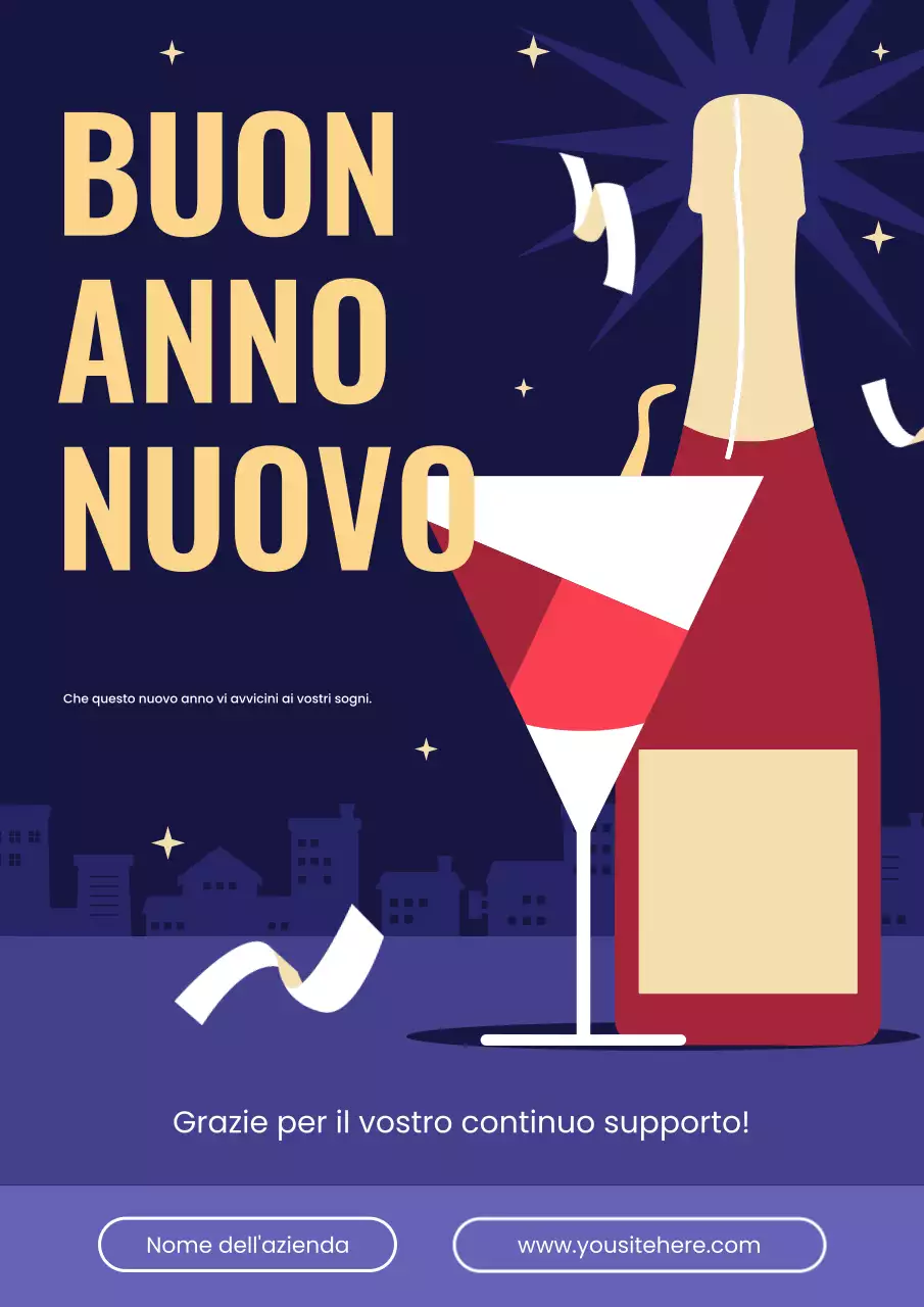 biglietto d'auguri moderno per il nuovo anno