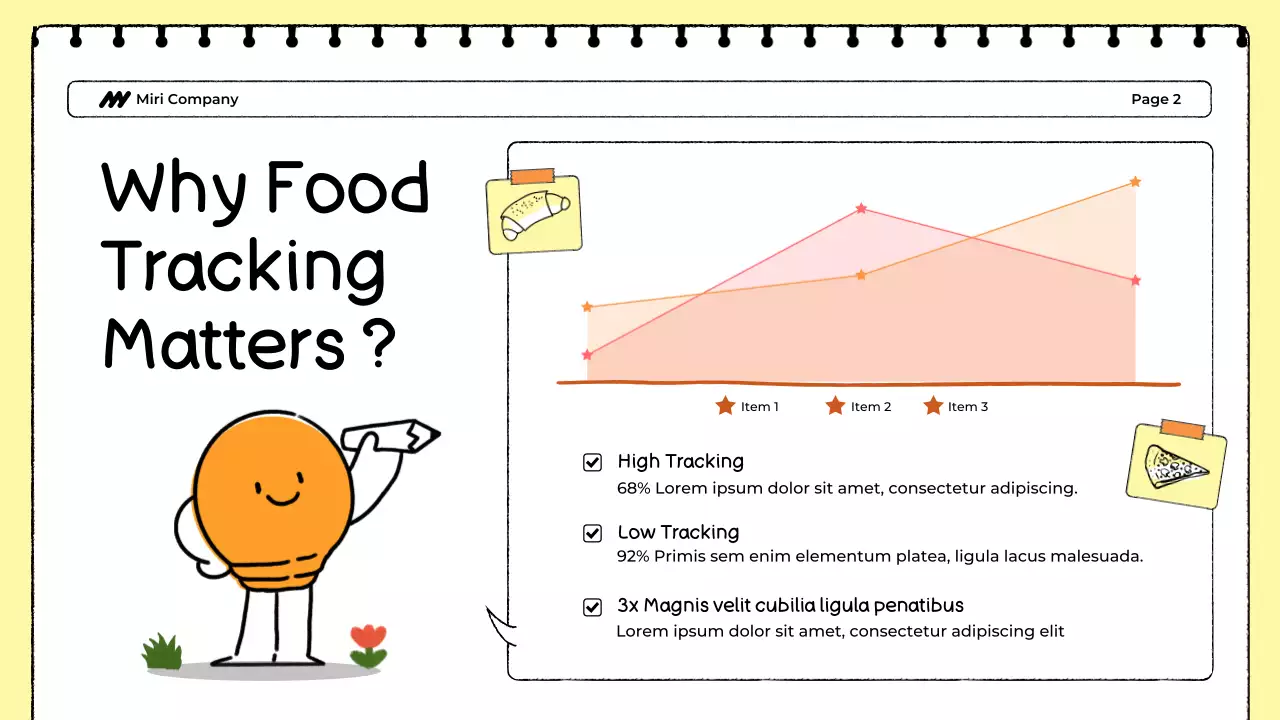 White and Yellow Food Tracker Presentation
