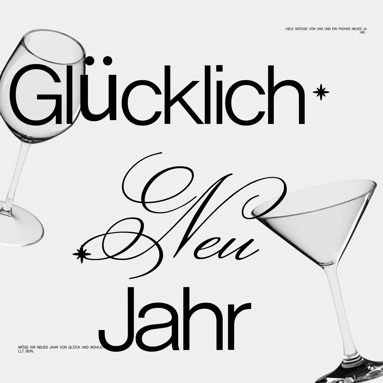 weiße elegante Neujahrskarte Einladung