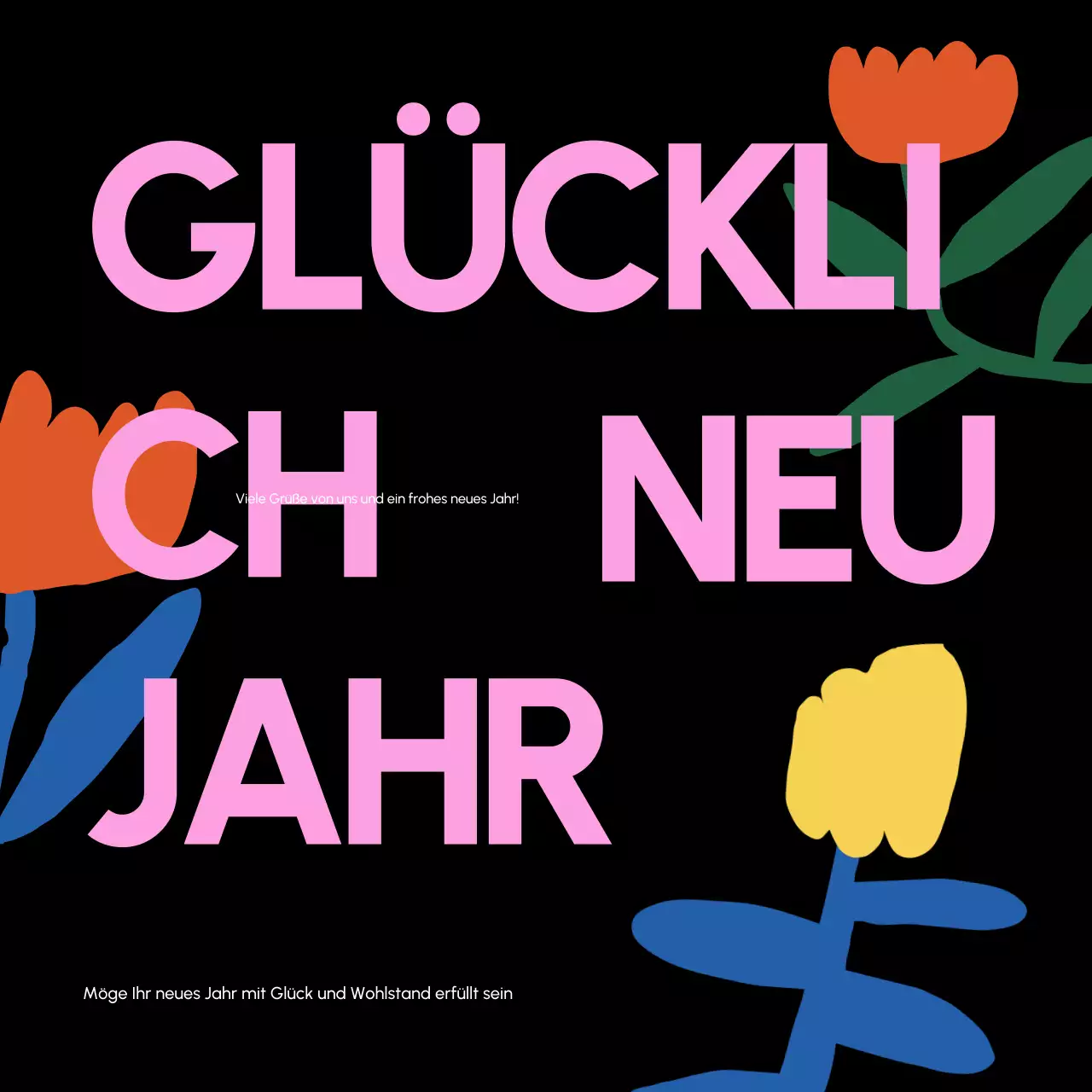 schwarze moderne Neujahrskarte