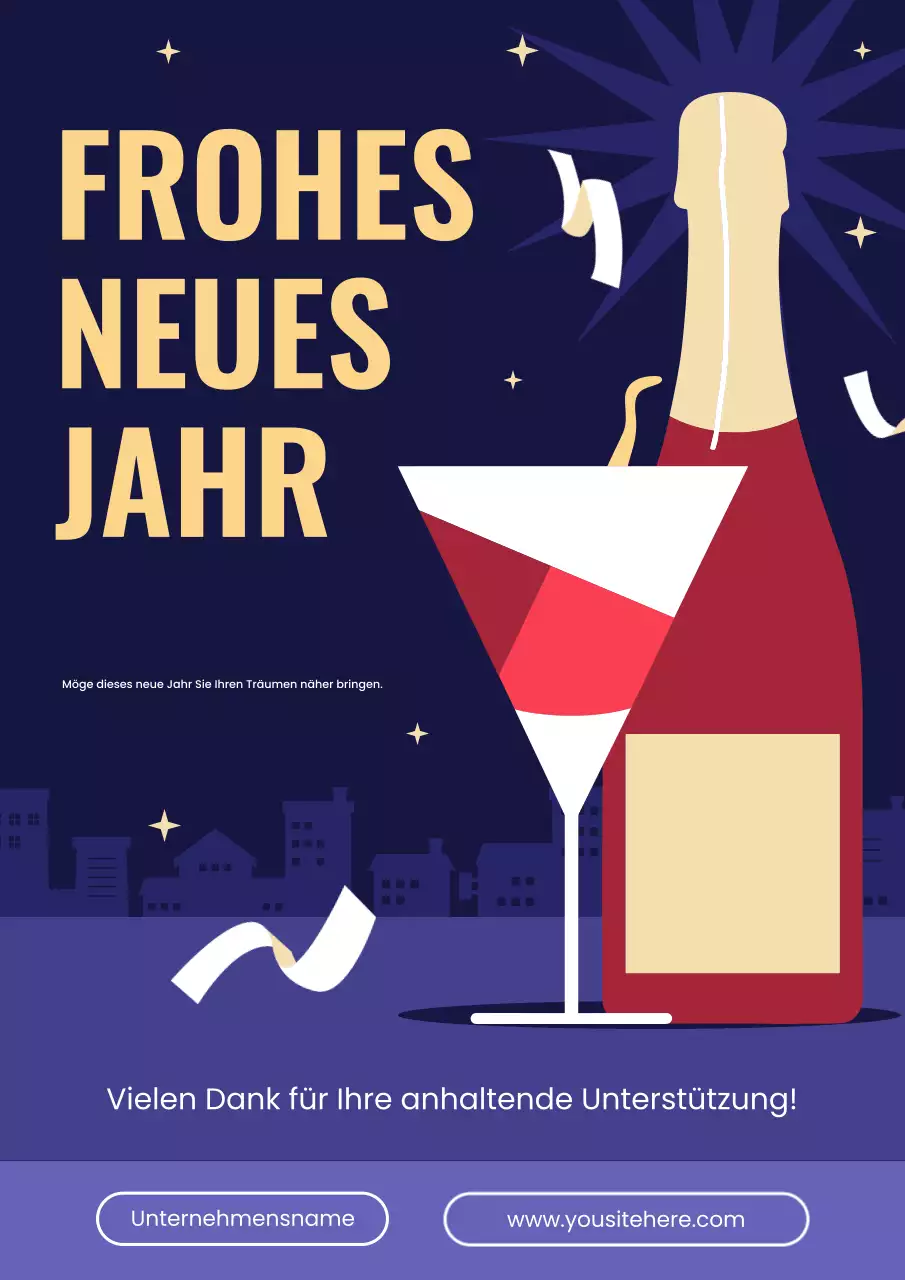 marine moderne neujahrsgrußkarte