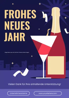 marine moderne neujahrsgrußkarte