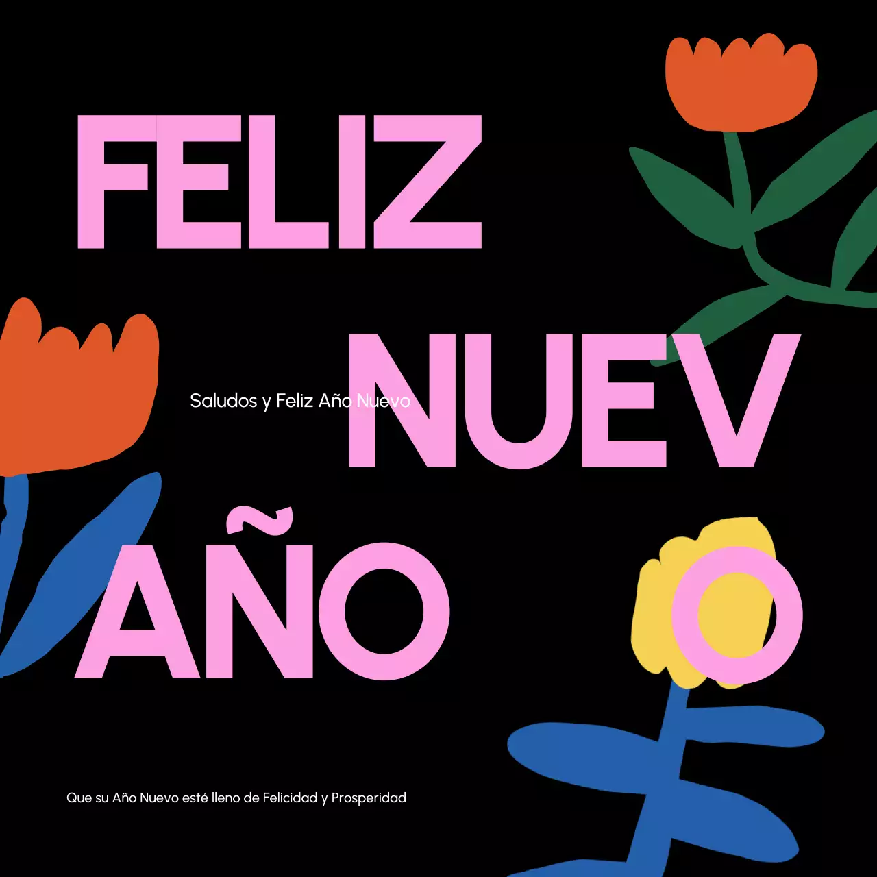 tarjeta de año nuevo moderna y negra