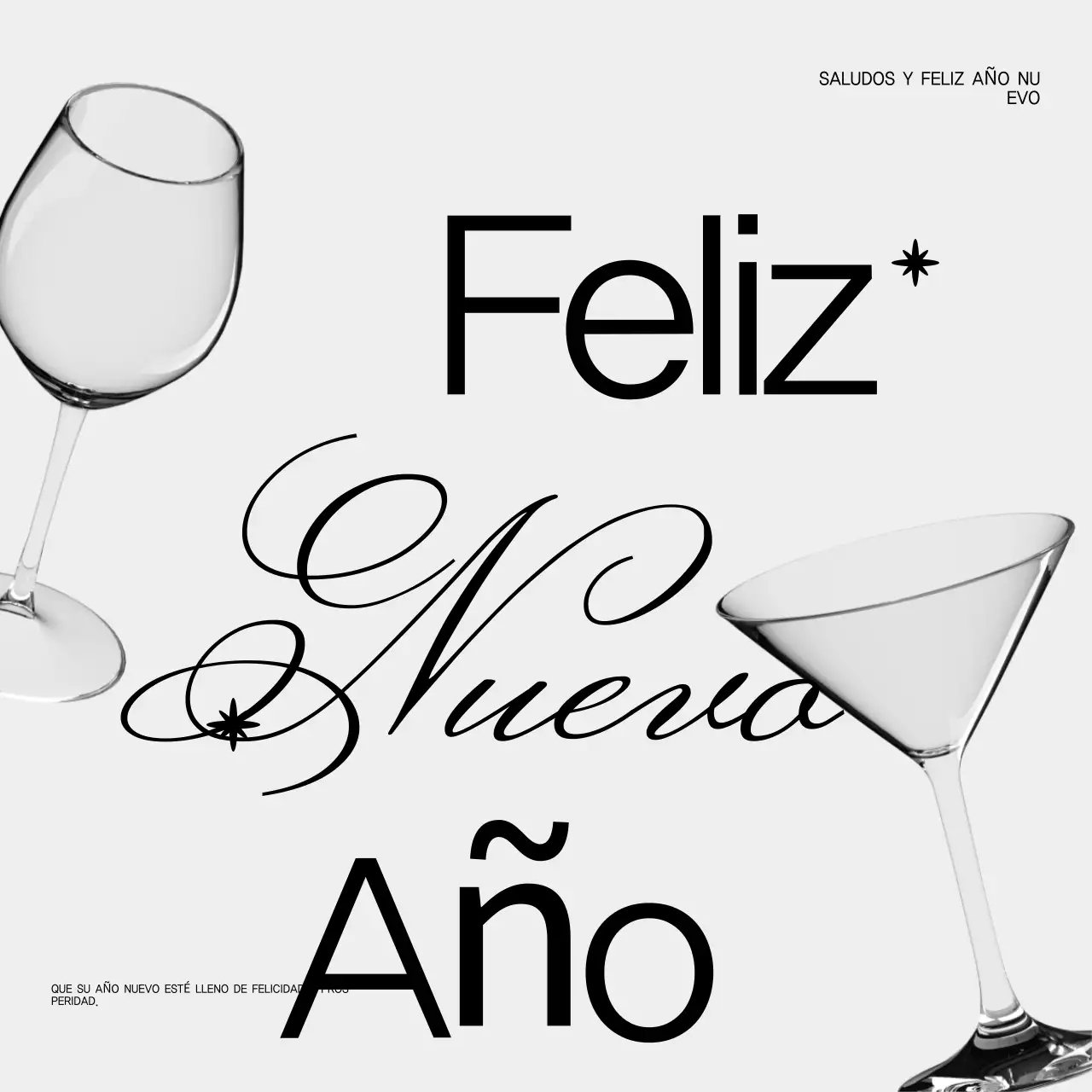 elegante invitación blanca para tarjeta de año nuevo