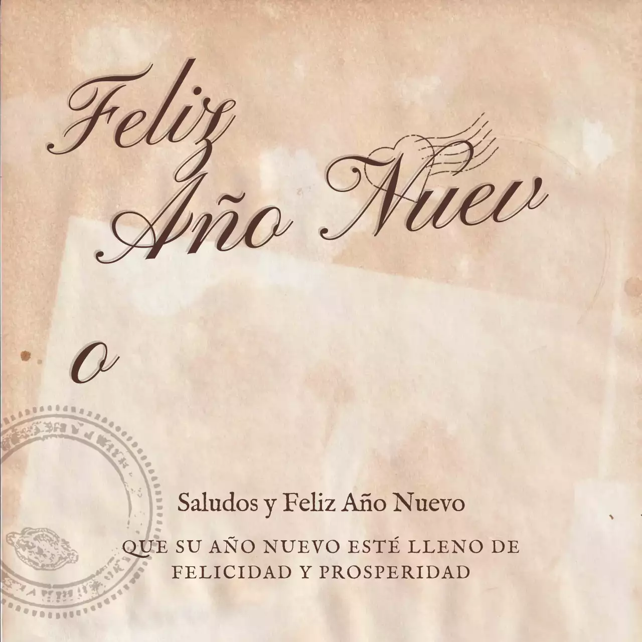 Tarjeta de Año Nuevo elegante en beige