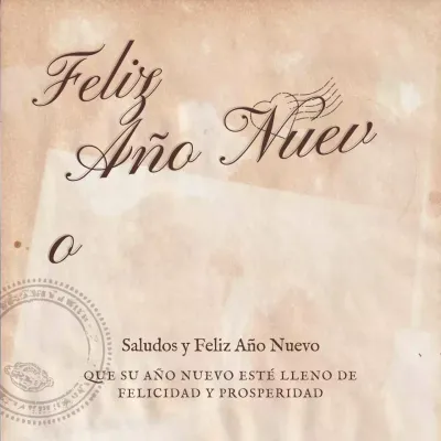 Tarjeta de Año Nuevo elegante en beige