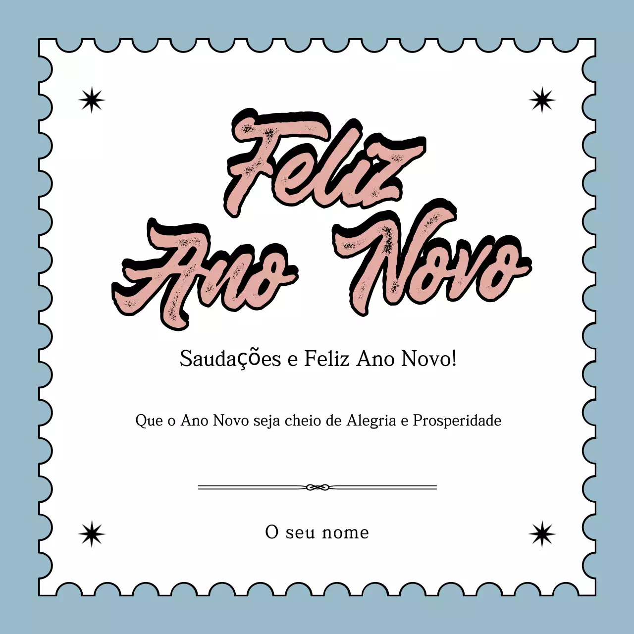 Postagem de saudações de Ano Novo