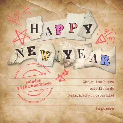 Felicitaciones de Año Nuevo Vintage