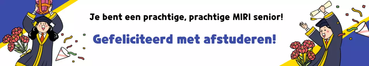 Promoot een pop-art afstudeerviering in geel en blauw