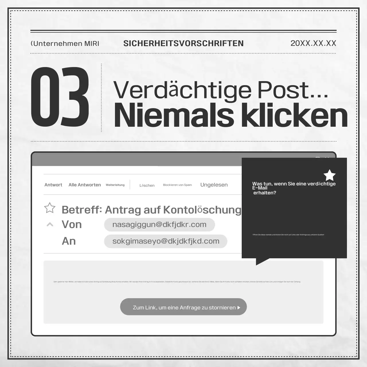 Schwarz-weiße grundlegende Sicherheitsdokumentation