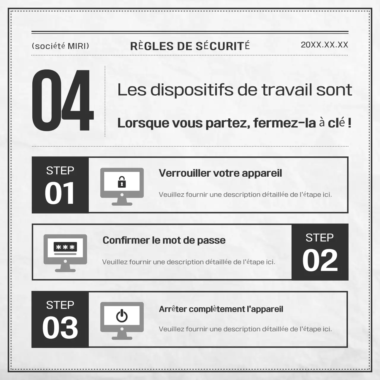 Documentation de base sur la sécurité en noir et blanc