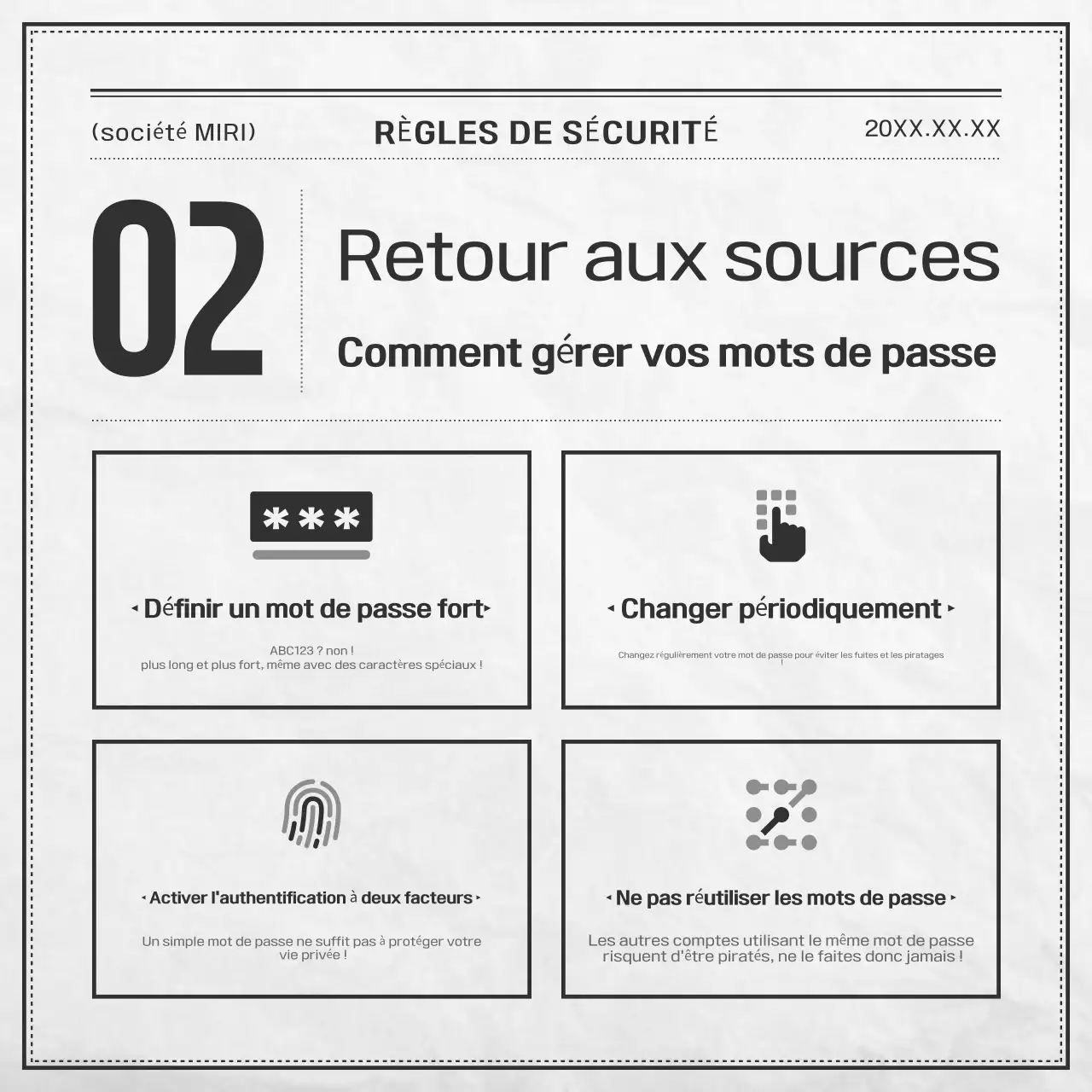 Documentation de base sur la sécurité en noir et blanc