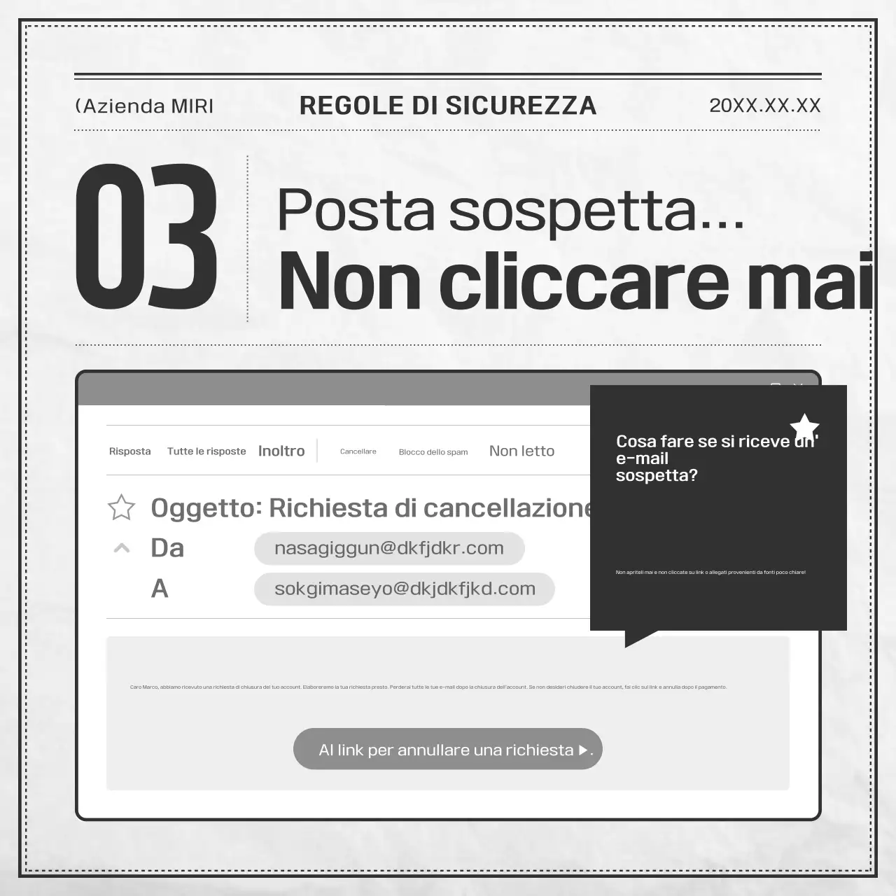 Documentazione di sicurezza di base in bianco e nero