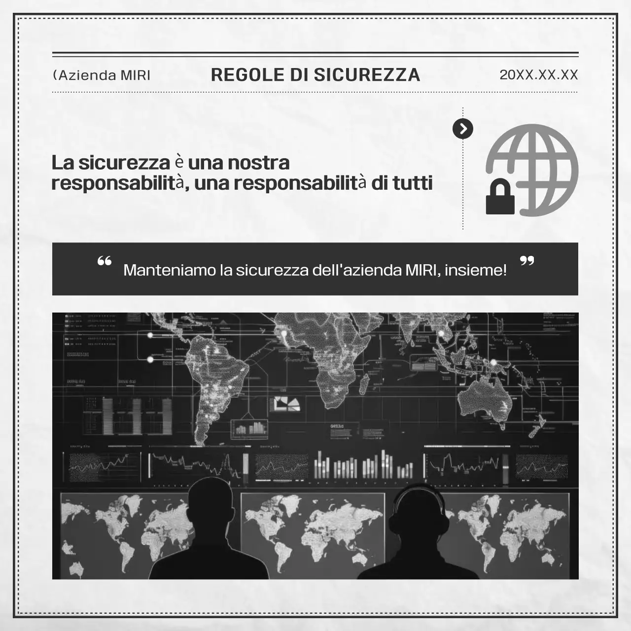 Documentazione di sicurezza di base in bianco e nero