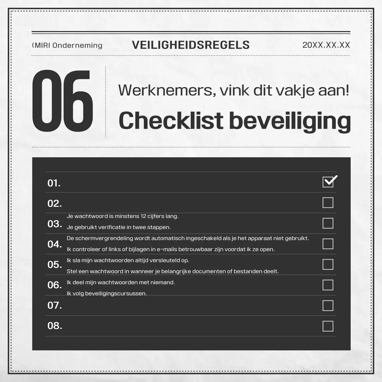 Zwart-wit basisveiligheidsdocumentatie