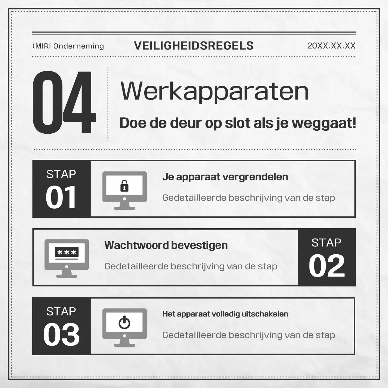 Zwart-wit basisveiligheidsdocumentatie