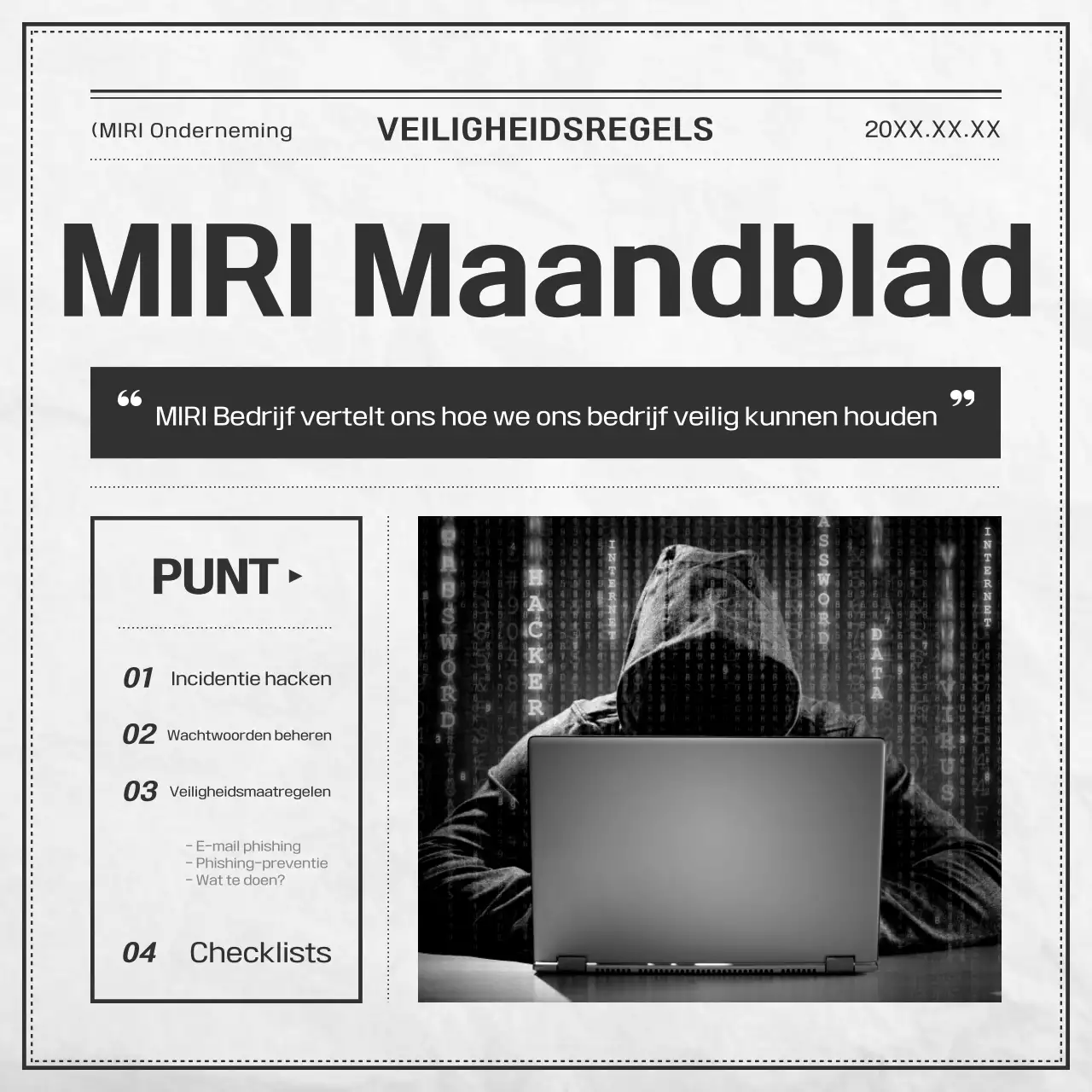 Zwart-wit basisveiligheidsdocumentatie