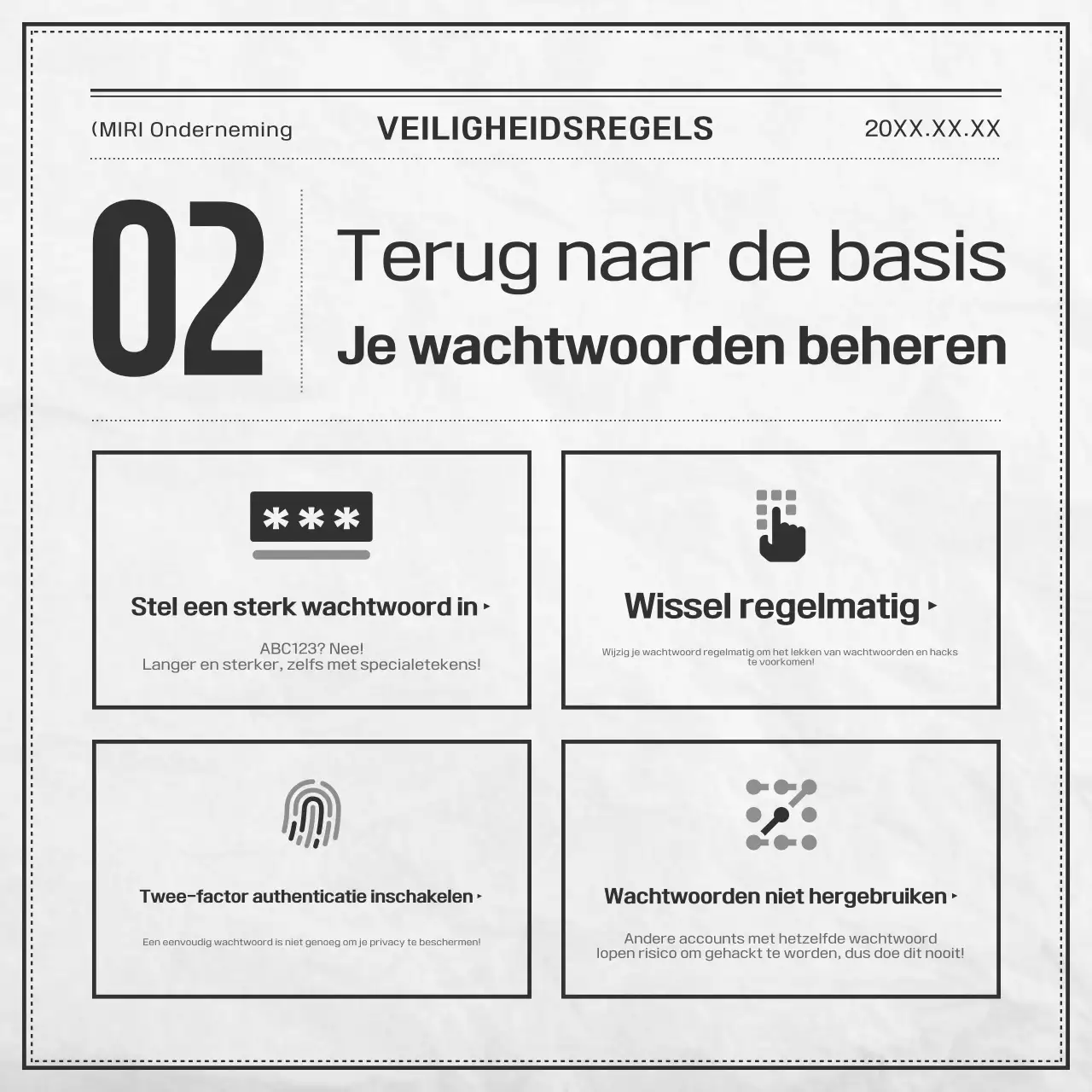 Zwart-wit basisveiligheidsdocumentatie