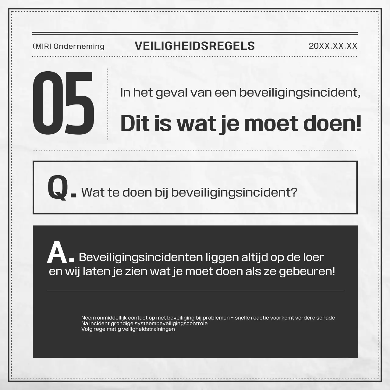 Zwart-wit basisveiligheidsdocumentatie