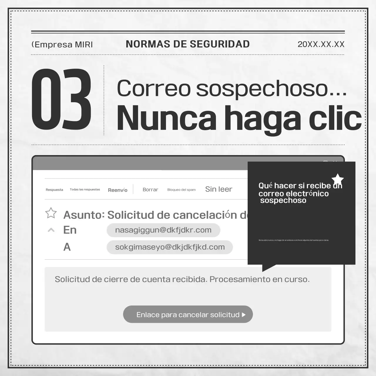 Documentación básica de seguridad en blanco y negro