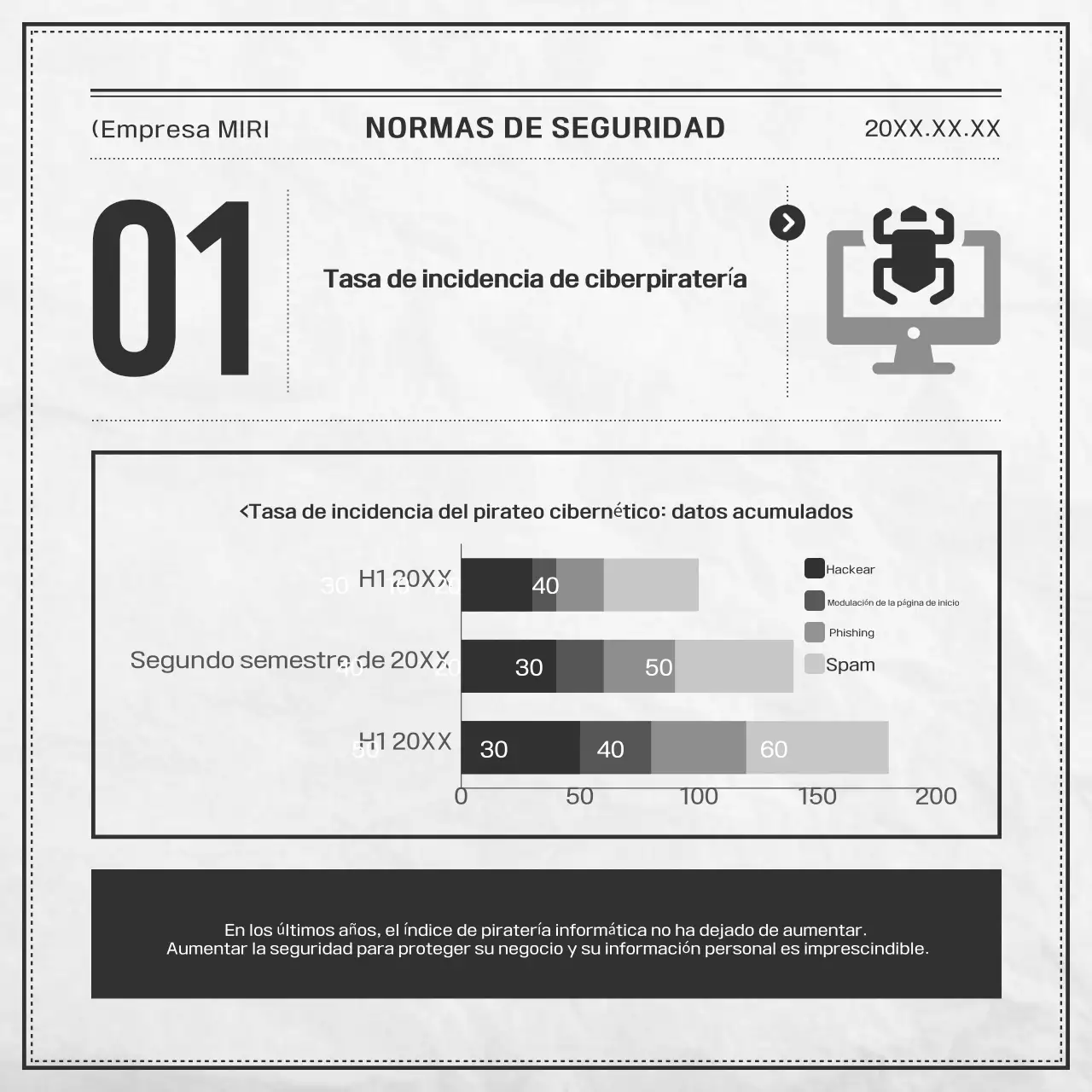 Documentación básica de seguridad en blanco y negro