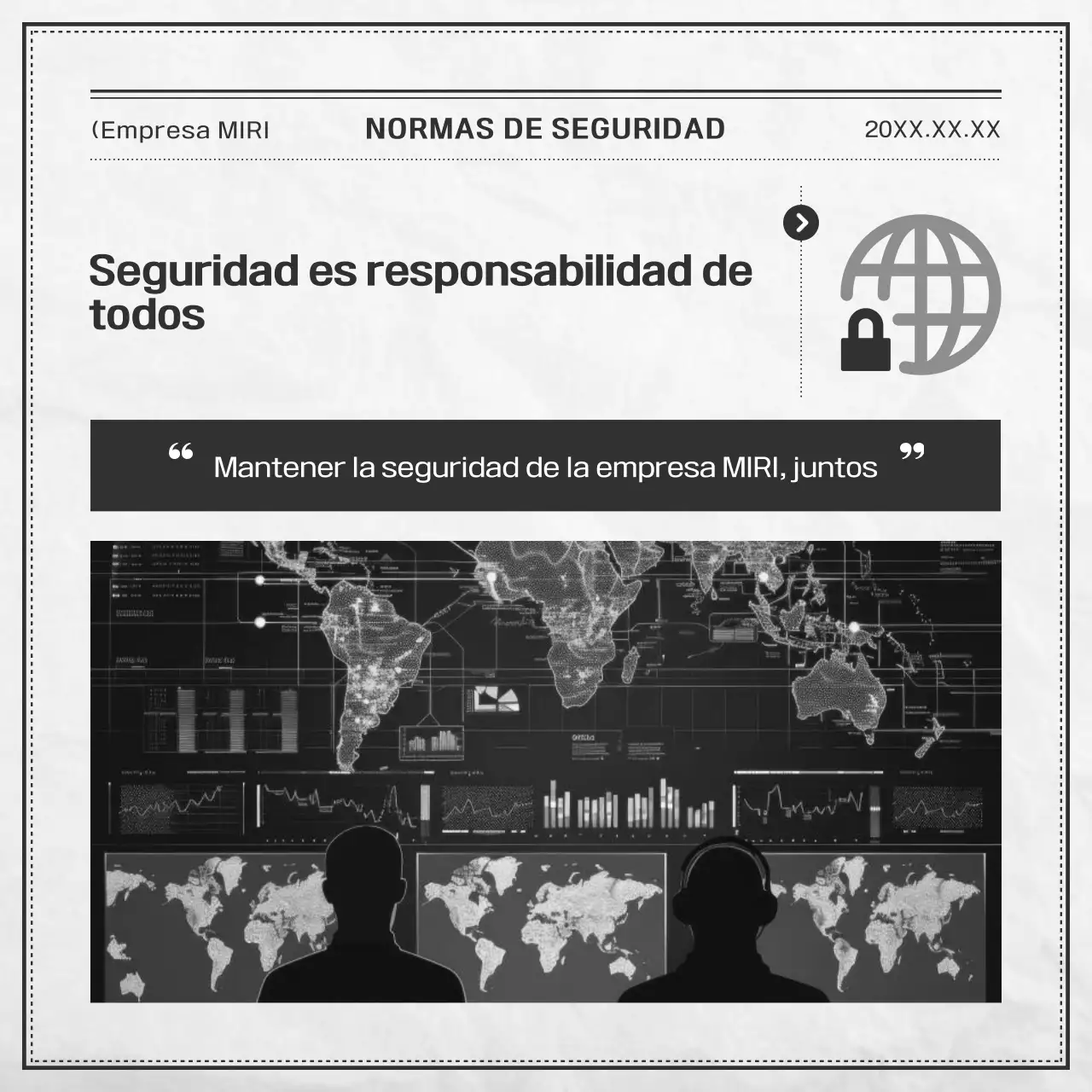 Documentación básica de seguridad en blanco y negro